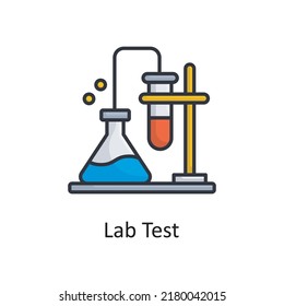 Lab Test vector Filled Outline Icon Design illustration. Medical Symbol on White background EPS 10 File