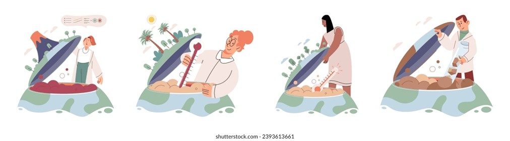 Lab test. Vector illustration. The lab test concept simplifies complex scientific ideas for better comprehension Inspection experimental data helps scientists identify outliers and anomalies