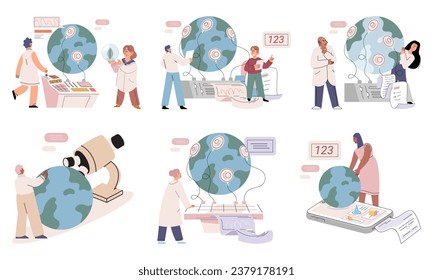 Lab test. Vector illustration. Scientific research involves conducting lab tests and analyzing results The laboratory is hub scientific experimentation and discovery Testing hypotheses allows