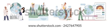 Lab test. Vector illustration. Scientists inspect samples to gather data and draw conclusions Researchers explore different methodologies to improve their experiments Investigating various factors