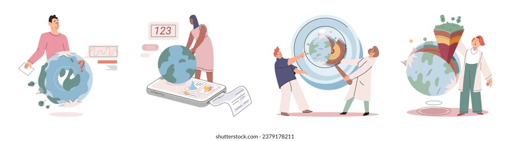 Lab test. Vector illustration. Testing hypotheses allows scientists to validate or refute their ideas Examination samples under microscope reveals intricate details Continuous learning is essential