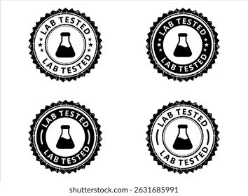 Im Labor getestete Abzeichen, im Labor getestete Aufkleber, im Labor getestete Etiketten.
