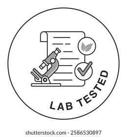 Lab Tested Icon with Editable Stroke and Colors for Quality Assurance