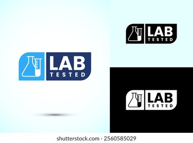 Lab tested icon. Laboratory testing product quality certificate symbol,  Clinically certified
