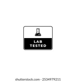 Etiqueta testada em laboratório ou vetor de logotipo testado em laboratório isolado. Rótulo clinicamente testado para embalagem do produto. Melhor ícone testado em laboratório para cosmético ou elemento de design de embalagem de produto de saúde.