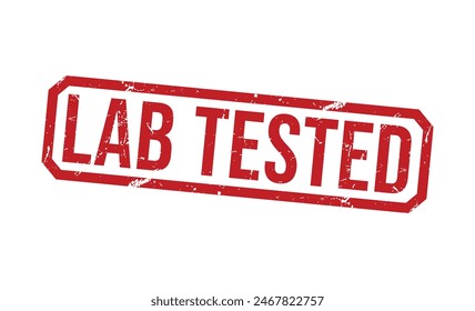 Lab Tested red rubber stamp vector design.
