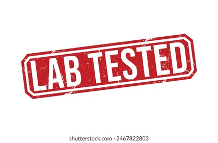 Im Labor getestete Vektorgrafik mit rotem Gummistempel.