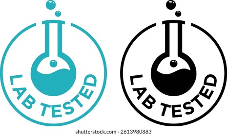 Lab Tested Round Vector Badge Icon Design for Certified Product Labeling