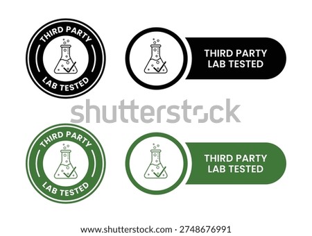 Lab tested round vector badge icon design, Third party lab tested