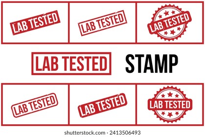 Lab Tested rubber grunge stamp set vector