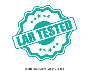Sello de sello de goma probado en laboratorio con un borde decorativo