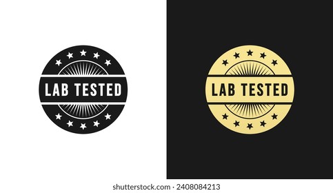 Lab Tested Stamp or Lab Testing Seal Vector Isolated. Best lab tested stamp vector for product packaging. Lab tested label vector for product design.