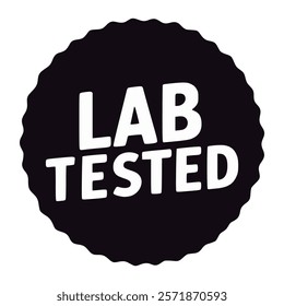 lab tested sticker healthy manufacture process technology food vector illustration template design