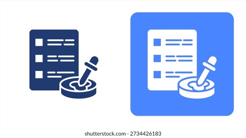 Lab Testing GlyphTwo-tone cor e contrastante fundo ícone ilustração