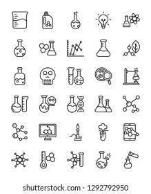 Lab Testing Line Vector Icons 