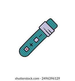 Tubo de prueba de laboratorio con resultado positivo y negativo Ilustración vectorial a color dibujada a mano de semitono