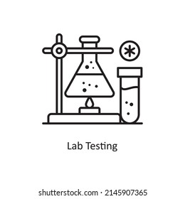 Lab Testing vector Outline Icon Design illustration. Medical And Lab Equipment Symbol on White background EPS 10 File