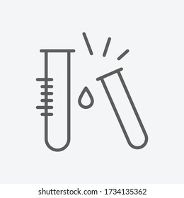 Simulación de línea de icono de pruebas de laboratorio. Ilustración vectorial aislada del concepto de signo de icono para el diseño de la interfaz de usuario del logotipo de la aplicación móvil del sitio web.