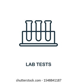 Lab Tests icon outline style. Thin line creative Lab Tests icon for logo, graphic design and more.