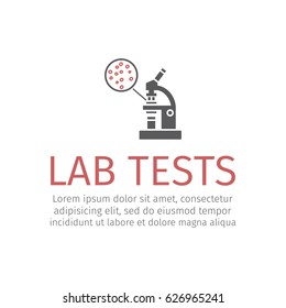 Lab tests. Microscope vector icon