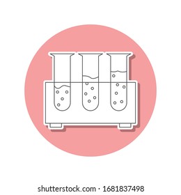 lab tests sticker icon. Simple thin line, outline vector of web icons for ui and ux, website or mobile application