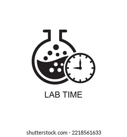 icono de tiempo de laboratorio, icono de laboratorio