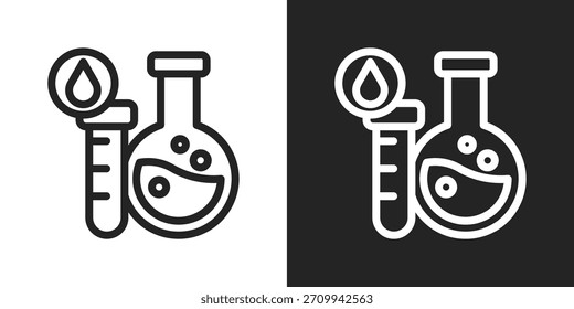 Lab-Tool-Symbol in schwarz-weißem Linienstil