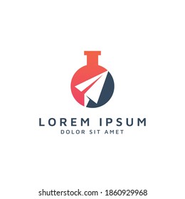 lab and travel negative space logo design