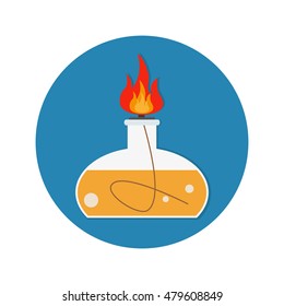 lab tube icon. chemical burner. Chemists scientist equipment