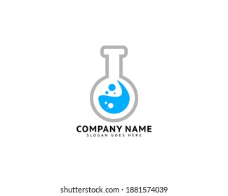 Lab tube vector icon logo design