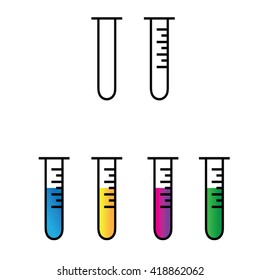 lab tubes full of colorful liquid, lab tubes vector