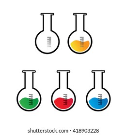 lab tubes vector, colorful liquid