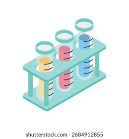 Tubos de laboratório   Ilustração de vetor isométrico 