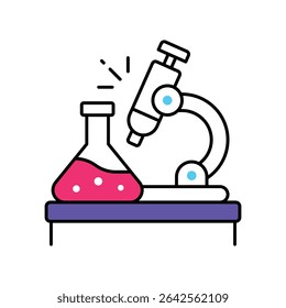Vector de laboratorio Icono de estilo de ilustración de contorno lleno. Archivo EPS 10