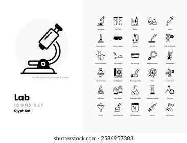lab vector icons set stock illustration
