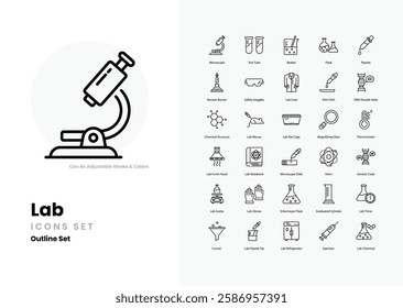 lab vector icons set stock illustration