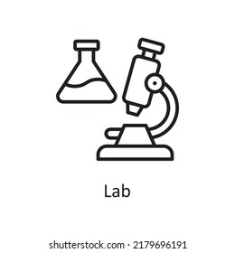 Lab vector outline Icon Design illustration. Medical Symbol on White background EPS 10 File