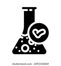 lab verified label product caution glyph icon vector. lab verified label product caution sign. isolated symbol illustration