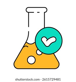 lab verified label product caution line icon vector. lab verified label product caution sign. isolated symbol illustration
