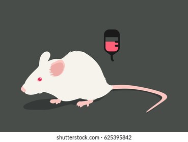 Lab White Rat Vector Illustration: Blood