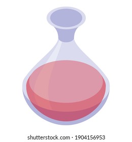Weinflaschensymbol. Isometric of lab wine flask Vektorsymbol für Webdesign einzeln auf weißem Hintergrund