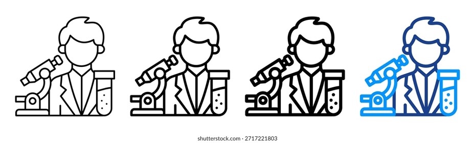 Conjunto de Coleções de Estruturas de Tópicos Diferentes do Ícone do Trabalhador do Laboratório
