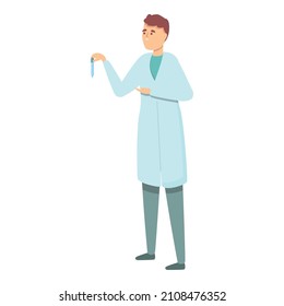 Lab Worker Pipette Icon Cartoon Vector. Medical Research. Science Test