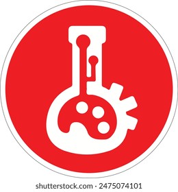 Taller de laboratorio Pictograma Base roja con blanco