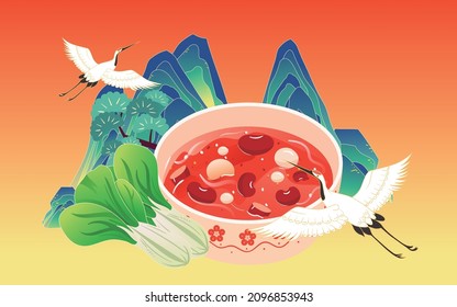 Laba Festival Laba Congee National Tide Food Illustration Spring Festival Food Event Poster