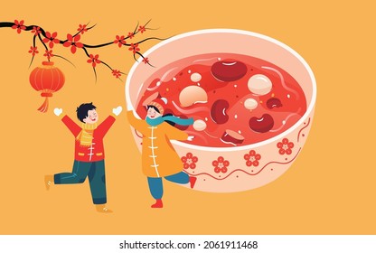 Laba porridge gourmet festival illustration Spring Festival New Year celebration Poster