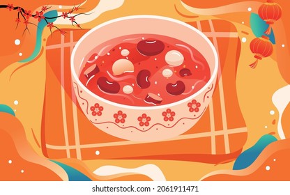 Laba porridge gourmet festival illustration Spring Festival New Year celebration Poster