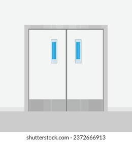 Labaratory double door entrance interior vector illustration