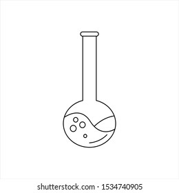 Labarotor flask icon isolated on white background. Test tubes, chemical beakers, measuring cups. Medicine, pharmacology, forensics, chemistry, scientific experiments and research.