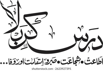 Labbaik ya Hussain - Imam Hussain calligraphy vector - suitable for Muharram, Ashura and Arbaeen designs - Religious Islamic calligraphy. Translation: "I am here, O Hussain"